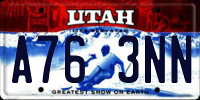UT license plate A763NN