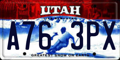 UT license plate A763PX