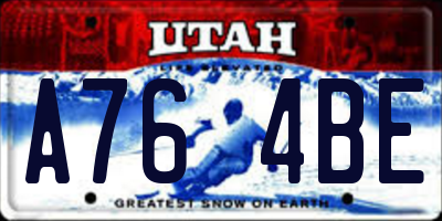 UT license plate A764BE