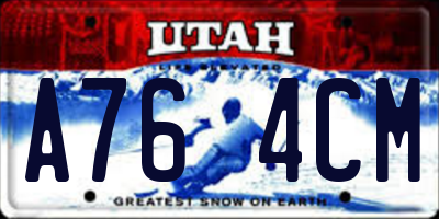 UT license plate A764CM