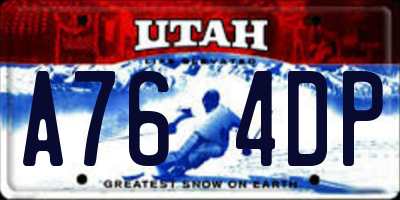 UT license plate A764DP