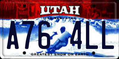 UT license plate A764LL
