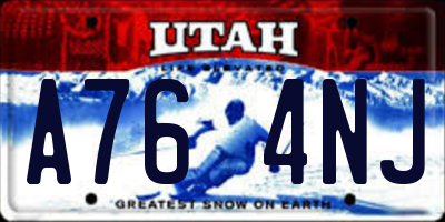 UT license plate A764NJ