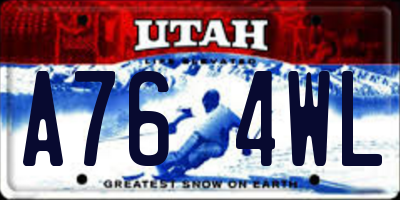 UT license plate A764WL