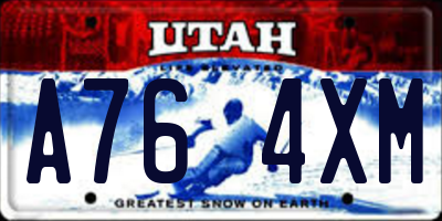 UT license plate A764XM