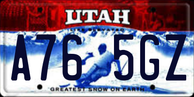 UT license plate A765GZ