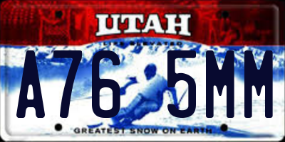UT license plate A765MM