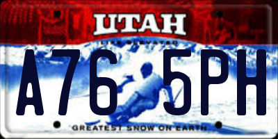 UT license plate A765PH