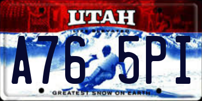 UT license plate A765PI