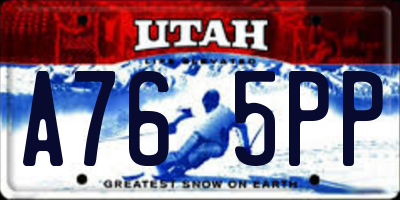 UT license plate A765PP