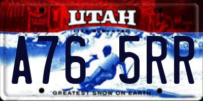 UT license plate A765RR