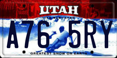 UT license plate A765RY