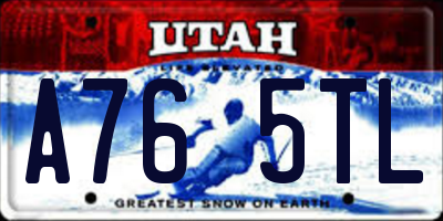 UT license plate A765TL