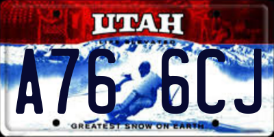 UT license plate A766CJ