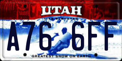 UT license plate A766FF