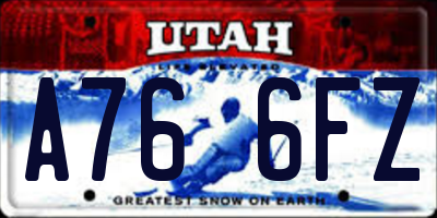 UT license plate A766FZ