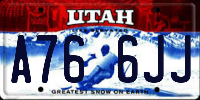 UT license plate A766JJ