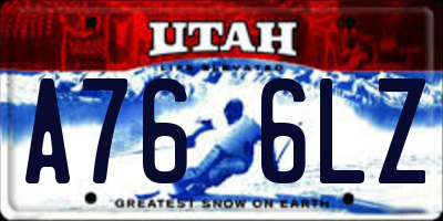 UT license plate A766LZ
