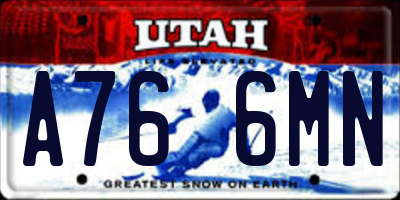 UT license plate A766MN