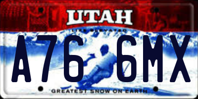 UT license plate A766MX