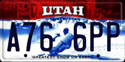 UT license plate A766PP