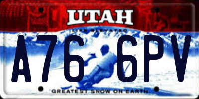 UT license plate A766PV