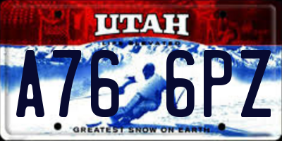 UT license plate A766PZ