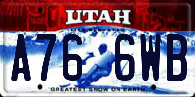 UT license plate A766WB