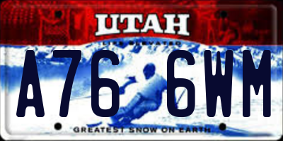 UT license plate A766WM