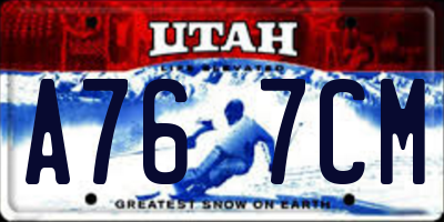 UT license plate A767CM