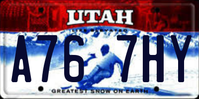 UT license plate A767HY