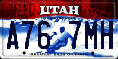 UT license plate A767MH