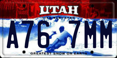 UT license plate A767MM