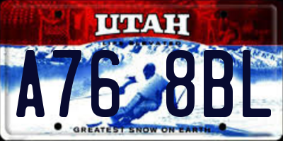 UT license plate A768BL