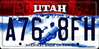UT license plate A768FH
