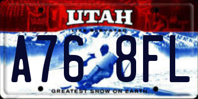 UT license plate A768FL