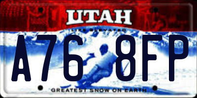 UT license plate A768FP