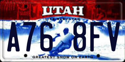 UT license plate A768FV