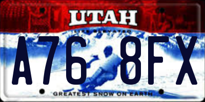 UT license plate A768FX