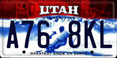 UT license plate A768KL