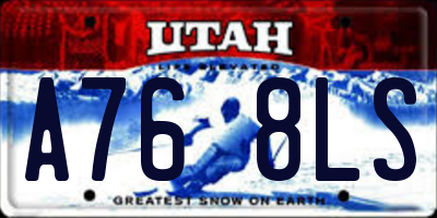 UT license plate A768LS