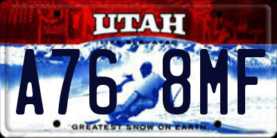 UT license plate A768MF