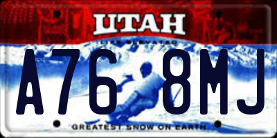 UT license plate A768MJ