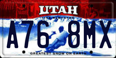 UT license plate A768MX
