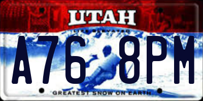 UT license plate A768PM