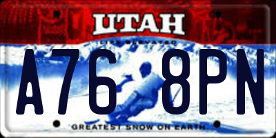 UT license plate A768PN