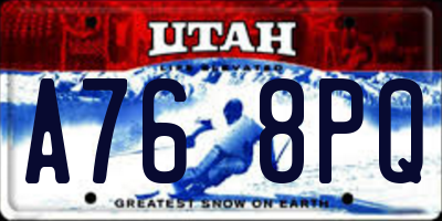 UT license plate A768PQ