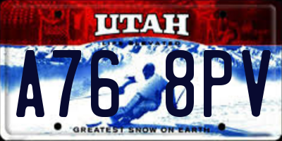 UT license plate A768PV
