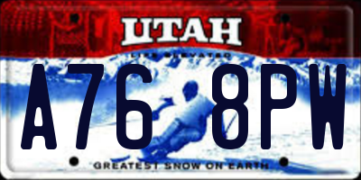 UT license plate A768PW