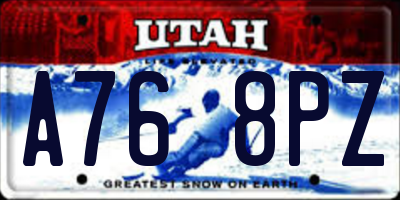 UT license plate A768PZ
